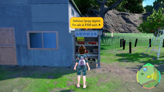 An apple stand in Pokemon Scarlet and Violet.